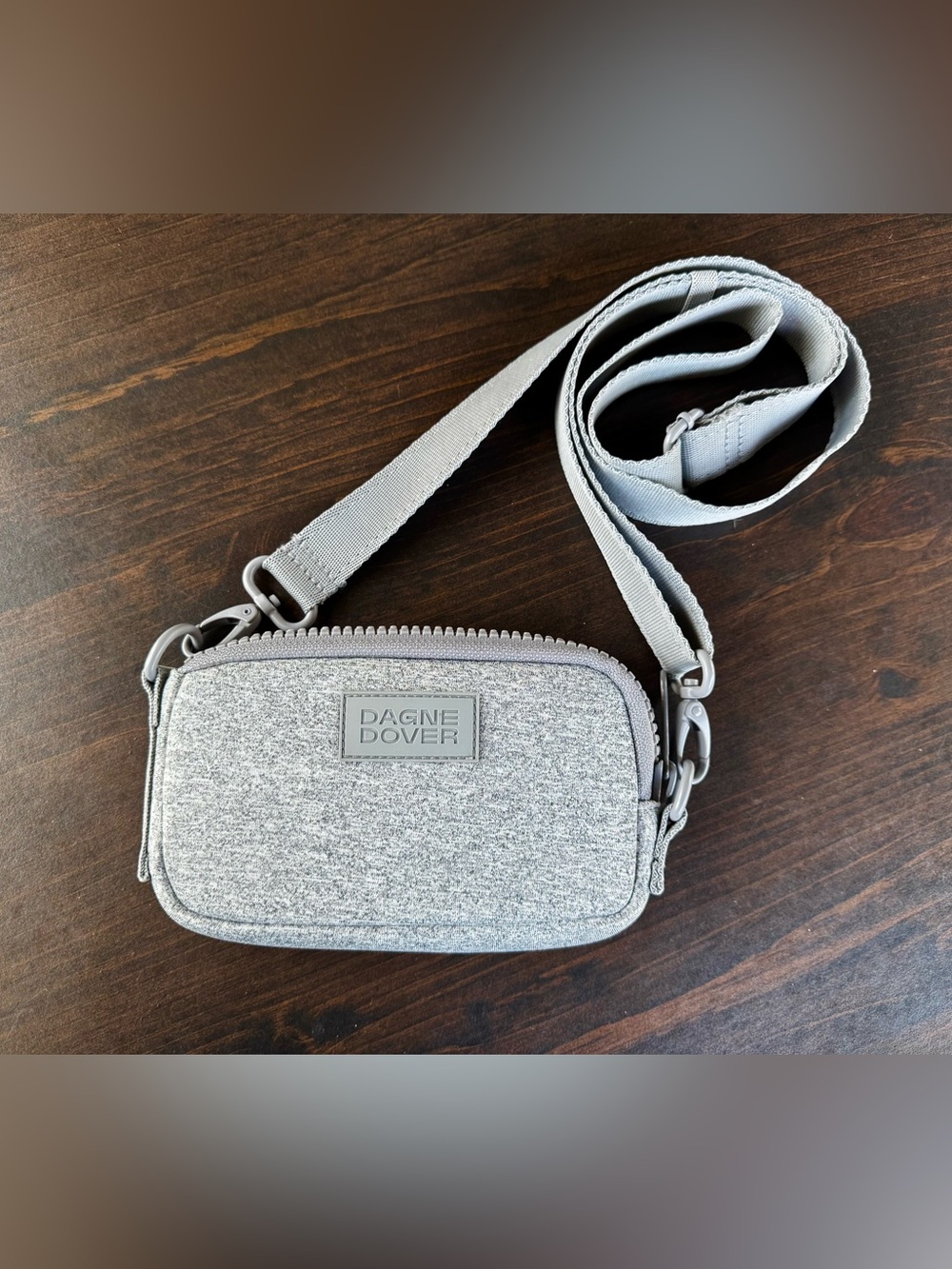 Dagne Dover Heather Light Gray Men's Crossbody Belt Bag